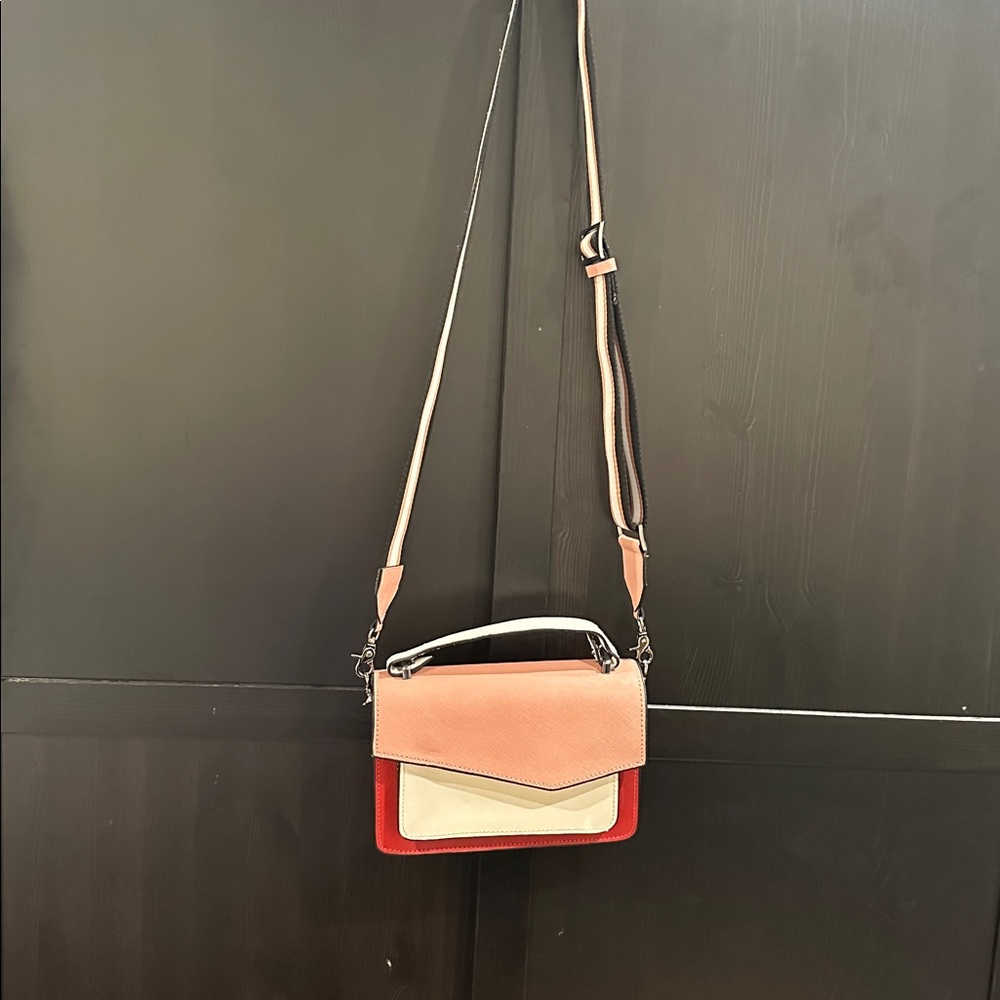 Botkier Cobbler colorblock Crossbody Bag in Bold Red white and Light Pink - Picture 12 of 16